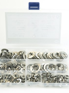 340pcs不锈钢304梅花孔挡圈轴承夹挡圈梅花轴承夹挡圈3-12套装