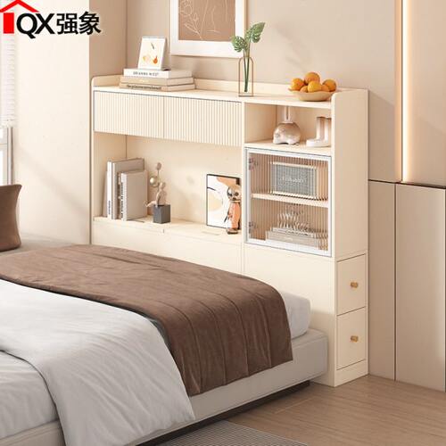 床尾夹缝柜卧室床边缝隙置物柜床头窄柜收纳储物柜置物架定制F91