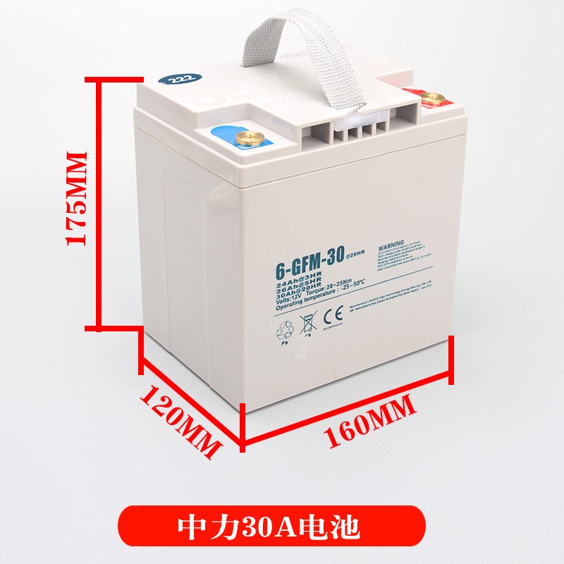中力小金刚电动叉车配件p电瓶蓄电池12V30A65A85A天能电池大地牛