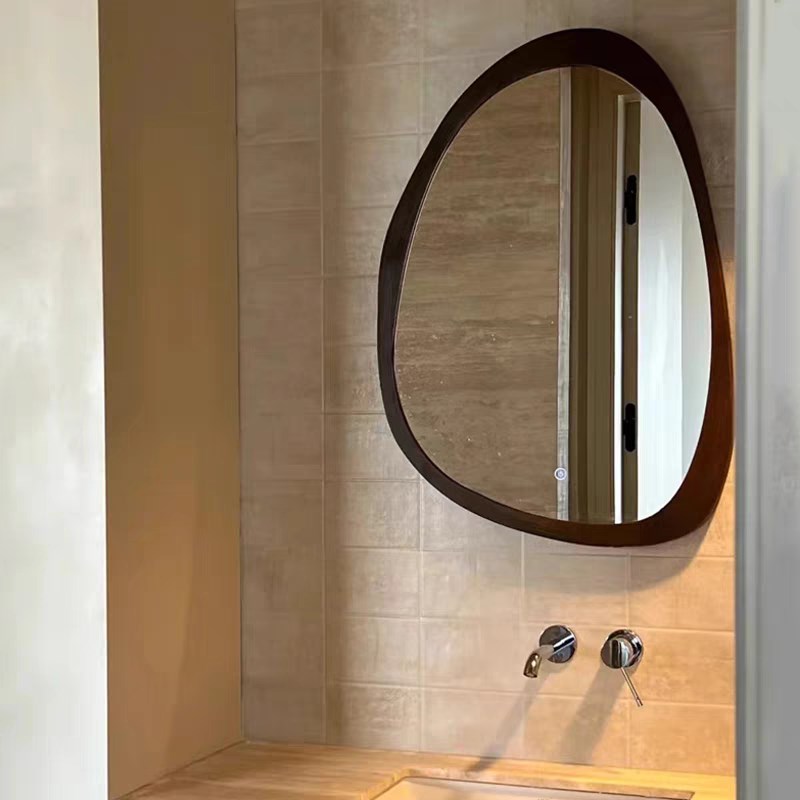 复古智能浴室镜家用法式异形卫浴镜装饰壁挂墙中古风卫生间梳妆镜