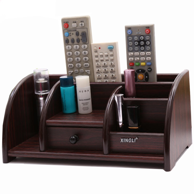 创意多功能客厅茶几密度板木质手机遥控器桌面收纳盒家用置物架