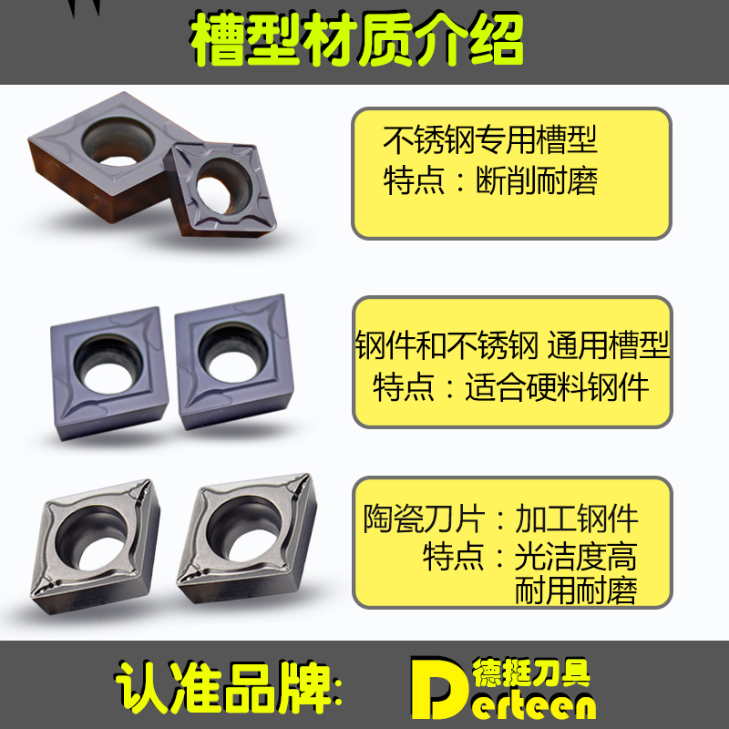 数控镗孔内孔刀片 菱形 不锈钢专用精车CCMT060204/CCMT09T304