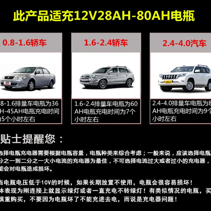优信智能36A45A60A蓄电池12v修复充电机12V6A汽车电瓶充电器
