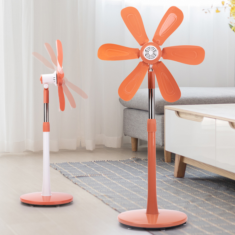 伸缩式无网罩支架电风扇静音家用学生宿舍立式迷你小型五叶落地扇