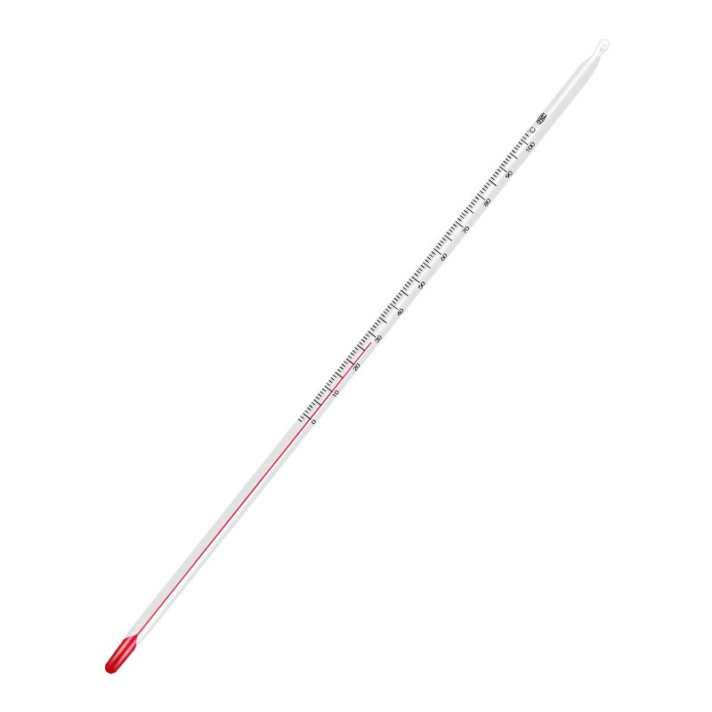 红水温度计高精度工业实验室水银玻璃棒温度表测水温养殖大棚用