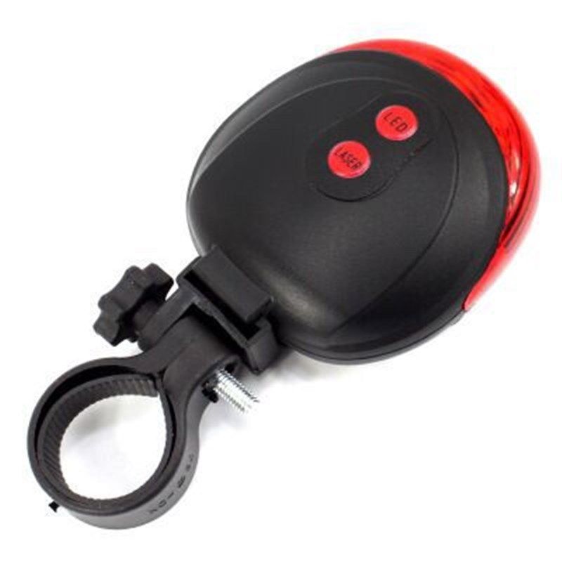 新品山地自行车灯夜骑激光尾灯5LED平行线满天星安全警示灯装饰灯