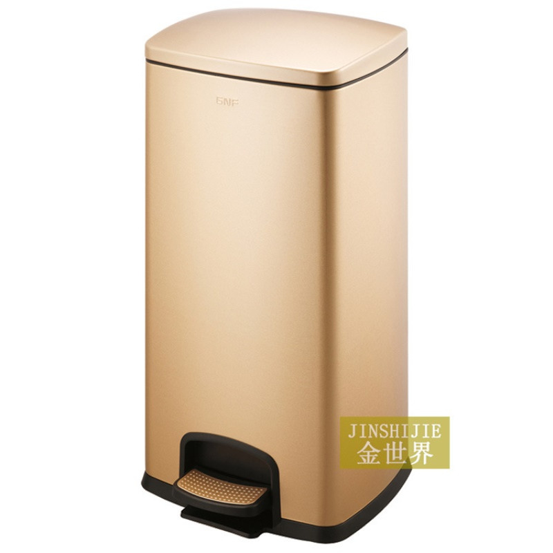 大容量30L不锈钢脚踏式垃圾桶 家用卫生间客厅厨房长方形有盖静音