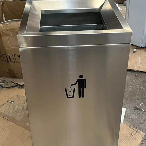 南方方形无盖不锈钢直投大垃圾桶洗手间台下筒公司商用走廊电梯口