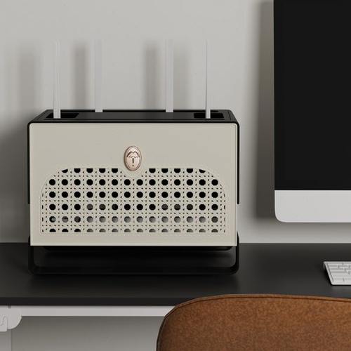 台面路由器收纳盒桌面插板光猫收纳架