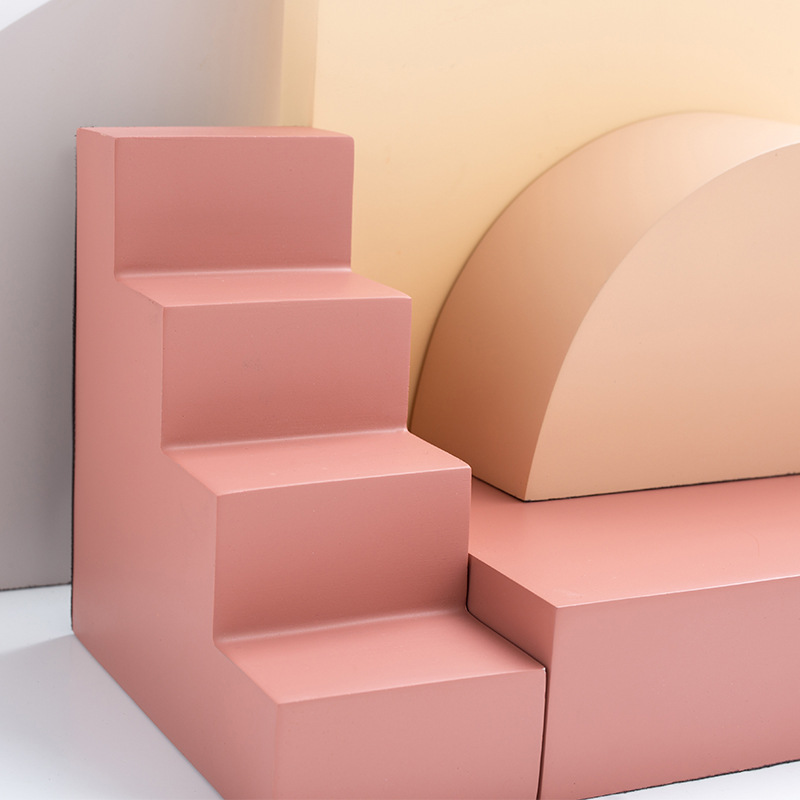 大千现代简约几何粉色树脂摆件家居玄关橱窗摆设软装批发几何造型