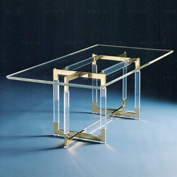 网红个性透明亚克力餐桌不锈钢电镀香槟金底座进口高透有机玻璃,住宅家具,玻璃餐桌,淘宝优惠券,粉丝福利购,淘宝优惠卷