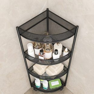 卫生间三角置物架落地式铁艺浴室多层收纳柜洗漱台厕所夹缝小推车