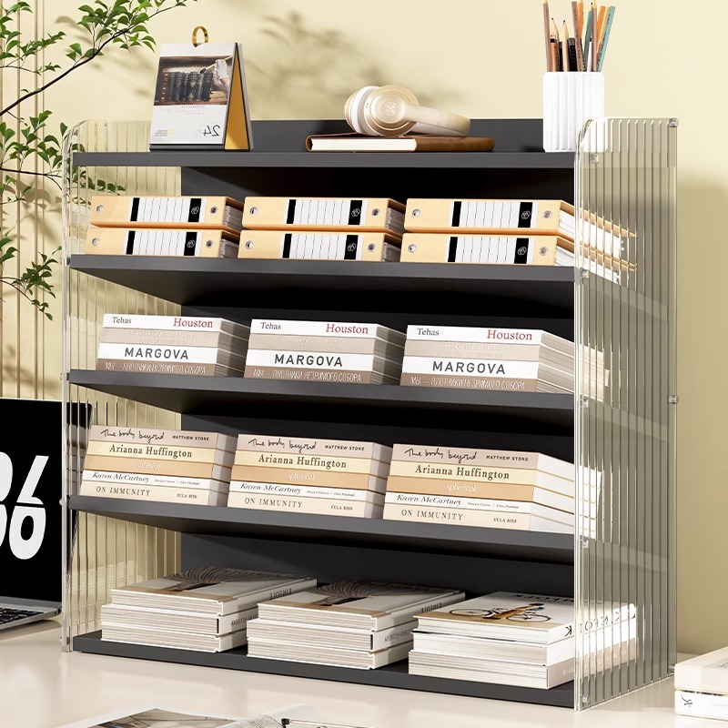 桌面书架置物架桌上学生书桌架子多层简易书柜家用收纳架宿舍柜子