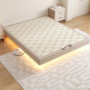 无床头悬浮床全实木榻榻米排骨架床架小户型1米8单双人矮床悬空床