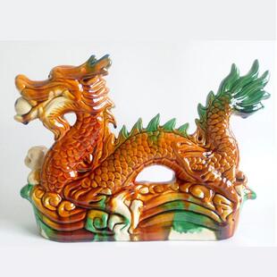 陶瓷龙青龙摆件小生肖可爱装饰品家居客厅办公室家用中式工艺品