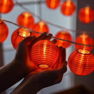 灯笼灯串户外氛围布置中秋节国庆LED彩灯闪灯阳台庭院露台装饰灯