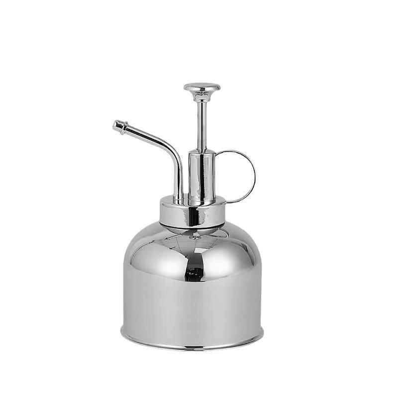 浇花喷雾壶不锈钢手压洒水器银色淋花J喷水壶金属家用小型园艺