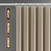 高档浴室浴帘提花防水布帘卫生间隔断帘防霉淋浴帘洗澡挡水挂帘子