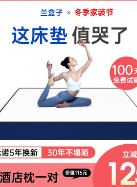 蓝色记忆棉盒子家用软垫双人软硬压缩弹簧床垫席梦思厚20CM可定制