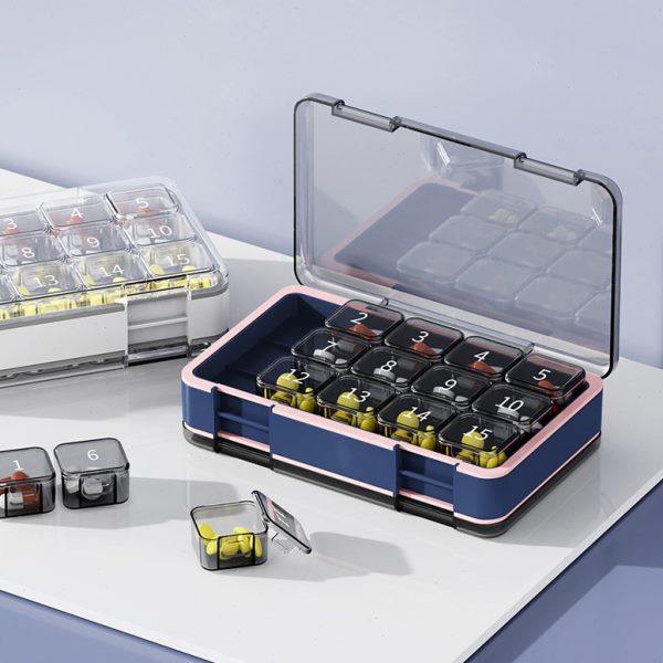 30天大容量便携双层透明盒独立小分格密封防潮家庭随身收纳盒,收纳整理,首饰盒,淘宝优惠券,粉丝福利购,淘宝优惠卷