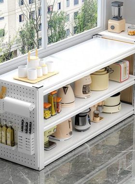 钢制厨房置物架落地多层微波炉烤C箱收纳架家用多功能储物架子货