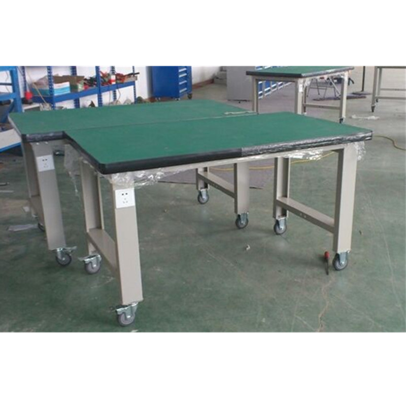升降带轮可移动白色工作台绿色操作推车钳工台手摇隔板操作台
