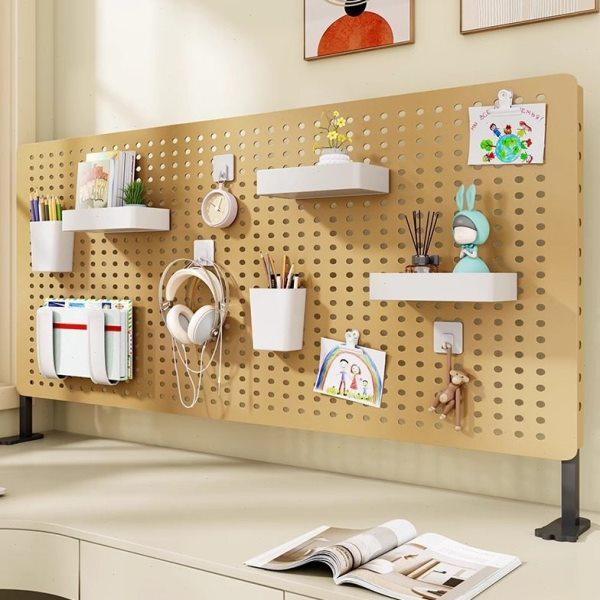 桌面立式洞洞板免打孔收纳架家用学习桌书桌宿舍桌上立式收纳隔板,收纳整理,化妆品收纳架,淘宝优惠券,粉丝福利购,淘宝优惠卷