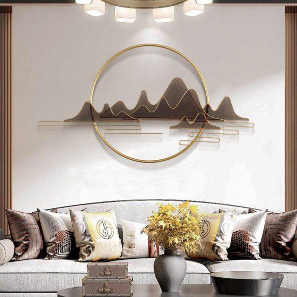 新中式墙面装饰挂件金属墙挂饰客厅电视沙发背景墙玄关铁艺壁饰,家居饰品,壁饰,淘宝优惠券,粉丝福利购,淘宝优惠卷