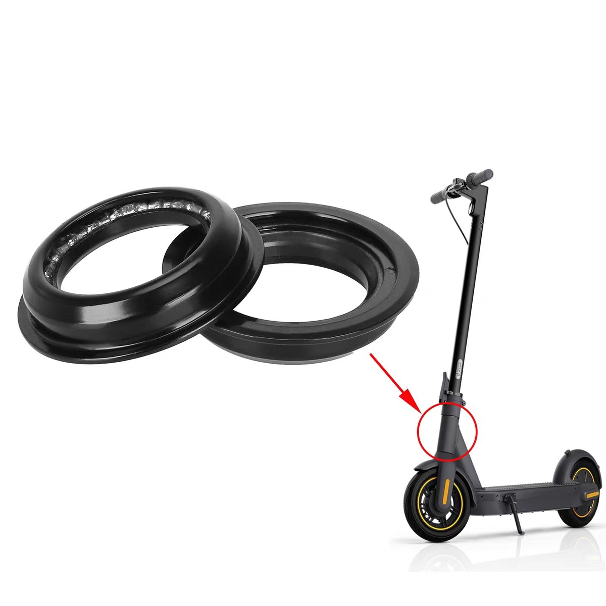 适用9号Max G30电动滑板车前叉转向轴承组上下滚珠碗组改装配件