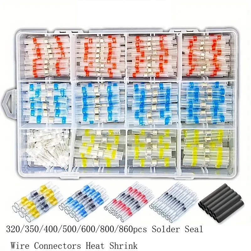 320/350/400/500/600/800/860pcs焊锡环密封电线连接器热收缩对接