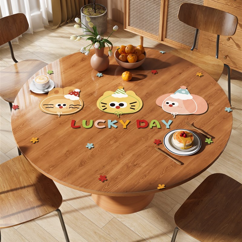 多巴胺圆桌桌布透明软玻璃圆形桌垫防G水防油免洗餐桌垫客厅茶几