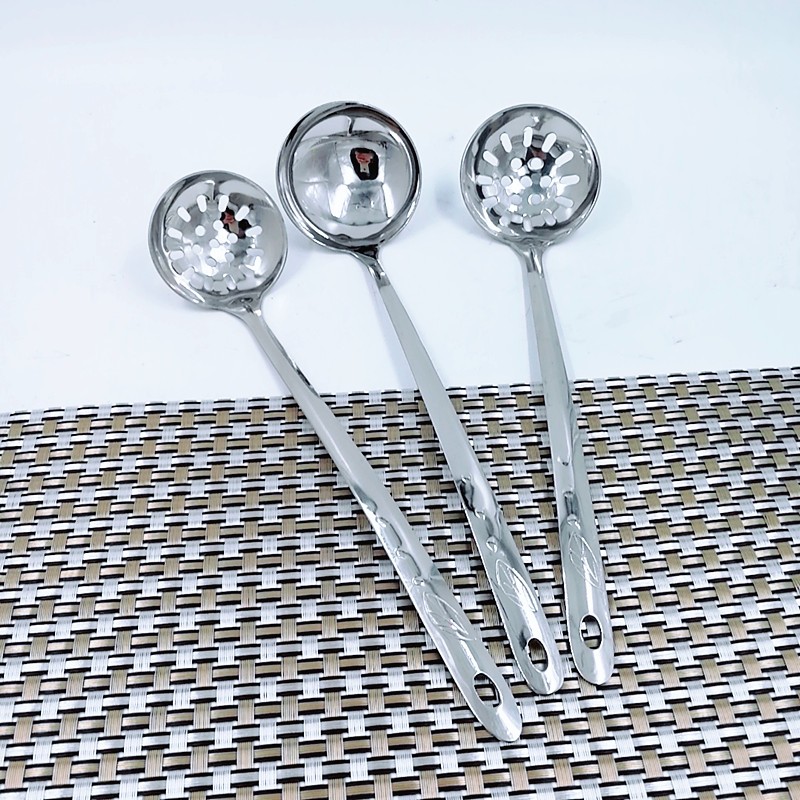 不锈钢汤壳 汤勺漏勺边炉勺火锅专用勺7Ecm 6cm加厚款长柄盛粥汤