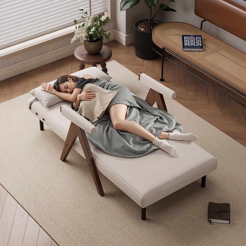 实木沙发床折叠两用小户r型单人贵妃床网红爆款客厅折叠沙发床家