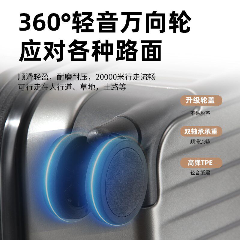 大容量侧开行李箱女可扩容拉杆箱男PC材质20寸密码登机皮箱旅行箱