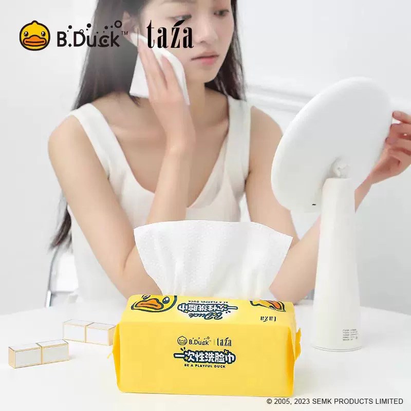 小黄鸭珍珠纹母婴洗脸巾一次性加大加厚擦脸巾干湿两用棉柔巾便携