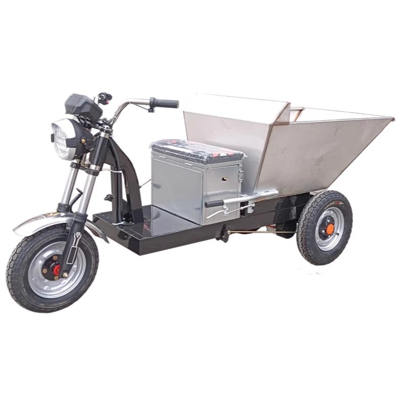 猪场拉粪车不锈钢自卸翻斗车电动拉猪牛羊粪清粪三轮车养殖场农用