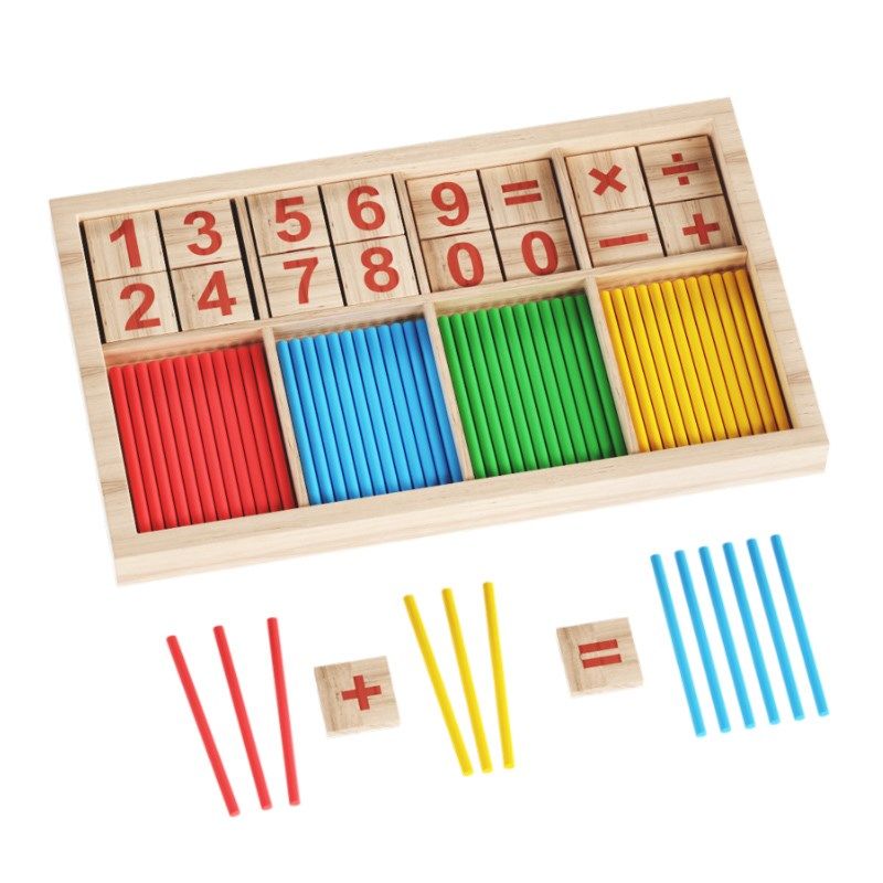 新款儿童算数棒数数棒小学生w一年级数字棒学习教具盒算术棒加减