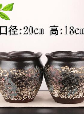 新大直径陶瓷花盆旧堆法师绿色植物Pothos覆古沉默风格古典人造花