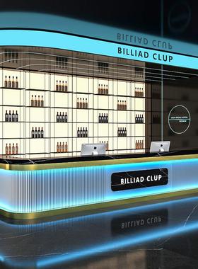 现代酒吧吧台KTV健身房前台接待台台球厅电竞网咖动漫清吧收银台