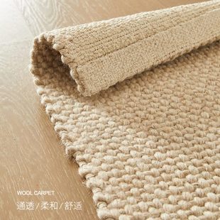 轻奢高级感高端家用卧室茶几床边毯 进口手工羊毛地毯客厅2024新款
