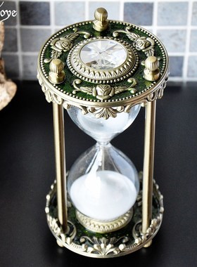 兮古金属沙漏30分钟计时器创意摆件家居装饰品送女友男朋友礼物