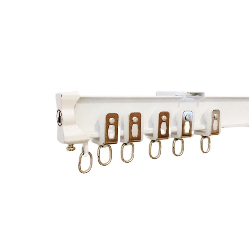 飘窗阳台窗帘轨道 U型弯轨蚊帐浴室滑轨滑轮滑道顶装侧装弯曲导轨