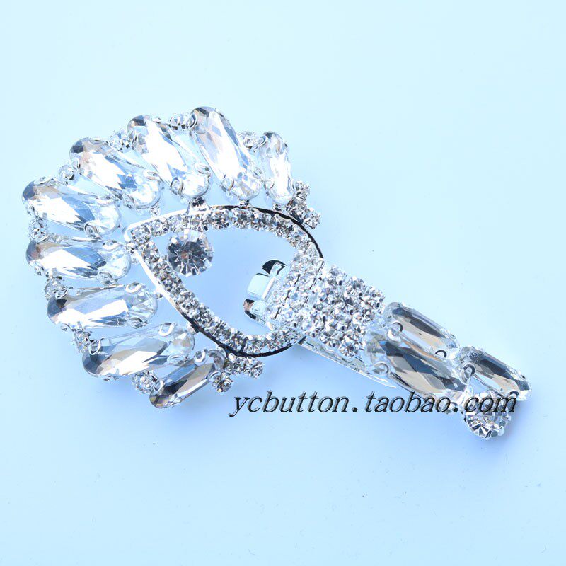 大衣皮草扣裘皮貂皮扣子潮流水钻夹搭扣卡子奢华领口纽扣鸭嘴扣