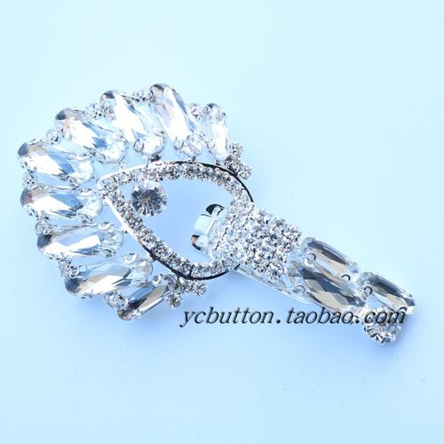 大衣皮草扣裘皮貂皮扣子潮流水钻夹搭扣卡子奢华领口纽扣鸭嘴扣