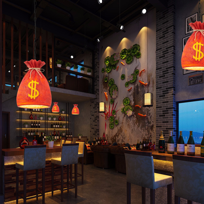 复古创意个性装饰灯具火锅店中式灯笼收银台商用茶楼饭店餐厅吊灯,家装灯饰光源,客厅吊灯,淘宝优惠券,粉丝福利购,淘宝优惠卷