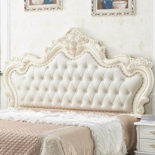 欧式床头板 软包床靠背1.8米法式床头烤漆公主床头新款床头板双人