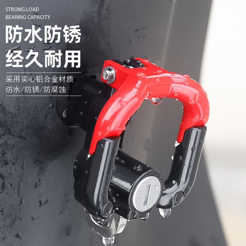 电动车挂钩带锁强力承重通用铝合金电瓶车头盔锁摩托车外卖挂物勾