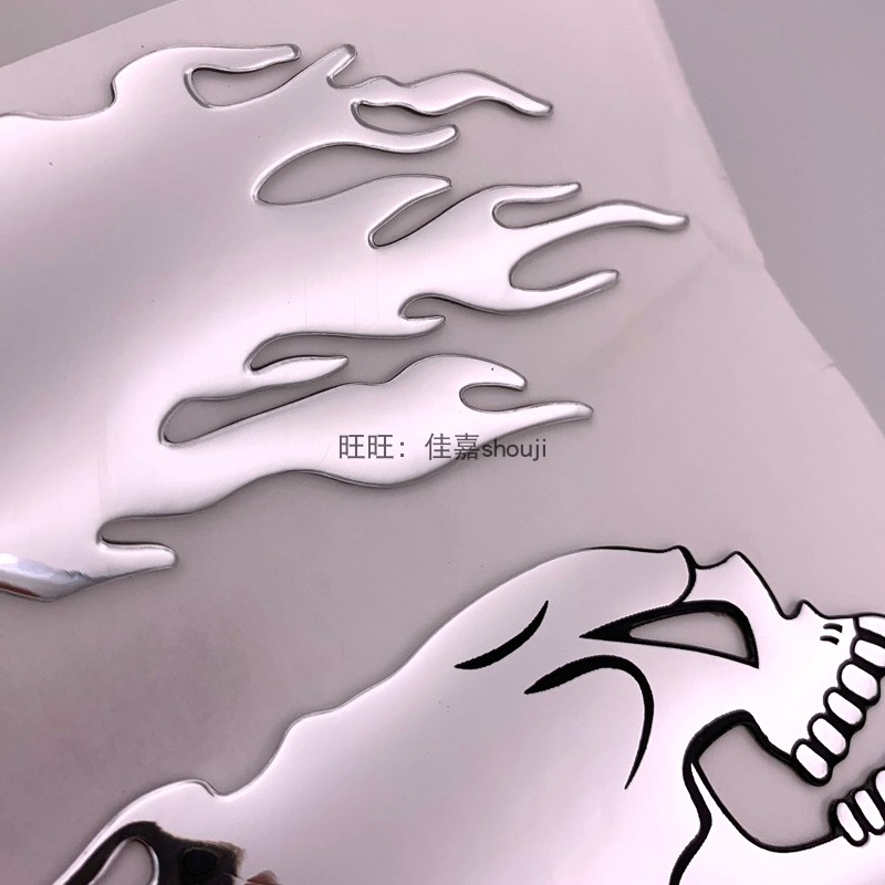 摩托车踏板车电动车3D火焰骷髅油箱贴车贴挡划痕贴花一对的价格