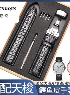 正钦适配力洛克手表带同款T063俊雅/库图/T41/T006鳄鱼皮表链19MM