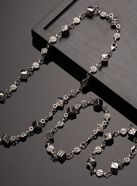 欧美风十字架骰子项链手链